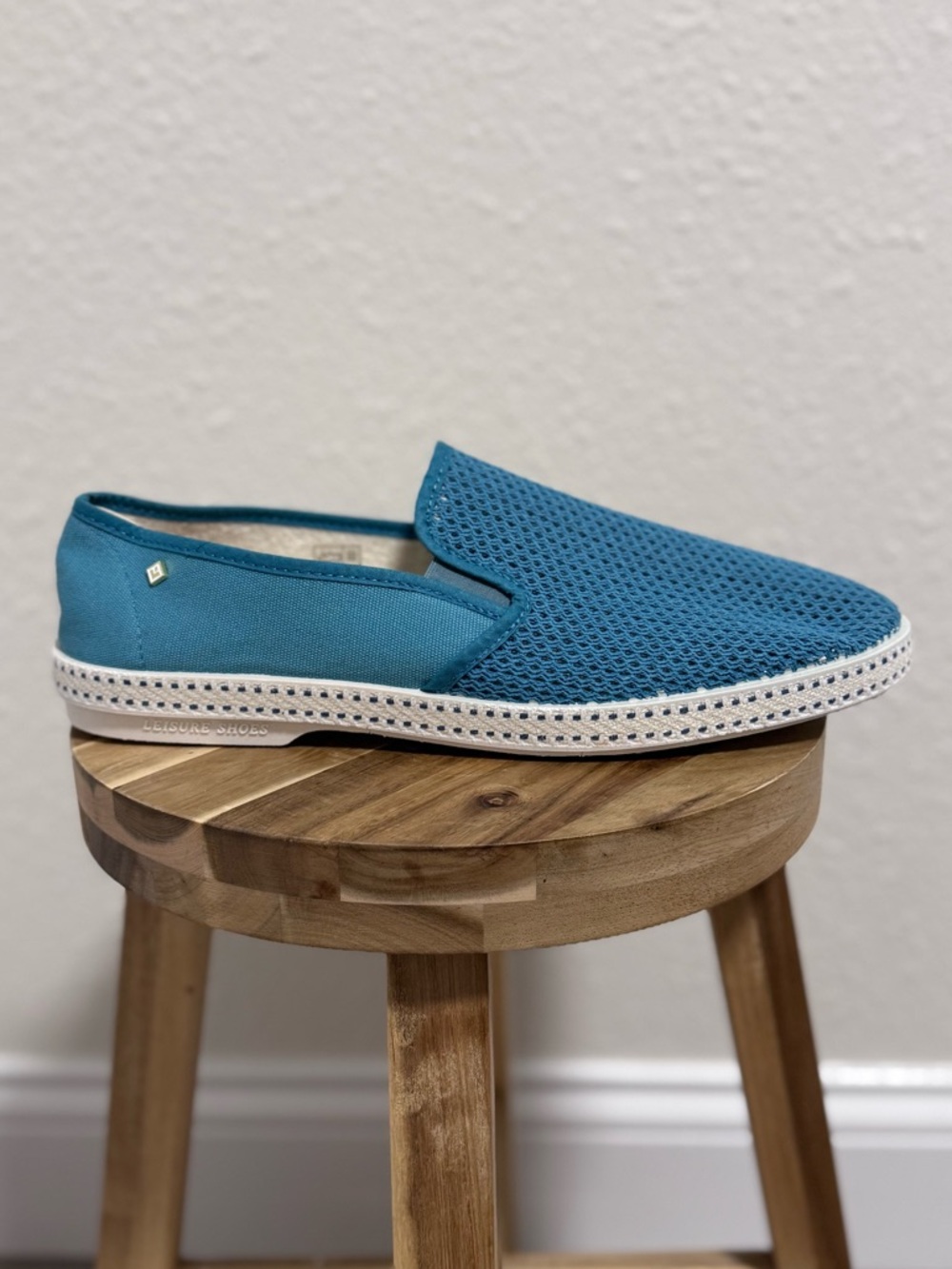 Teal Slip-On Mesh Espadrille